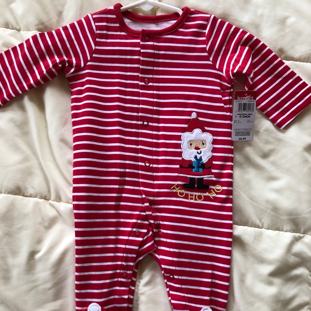 Baby’s first Christmas footie pajamas- new with tags